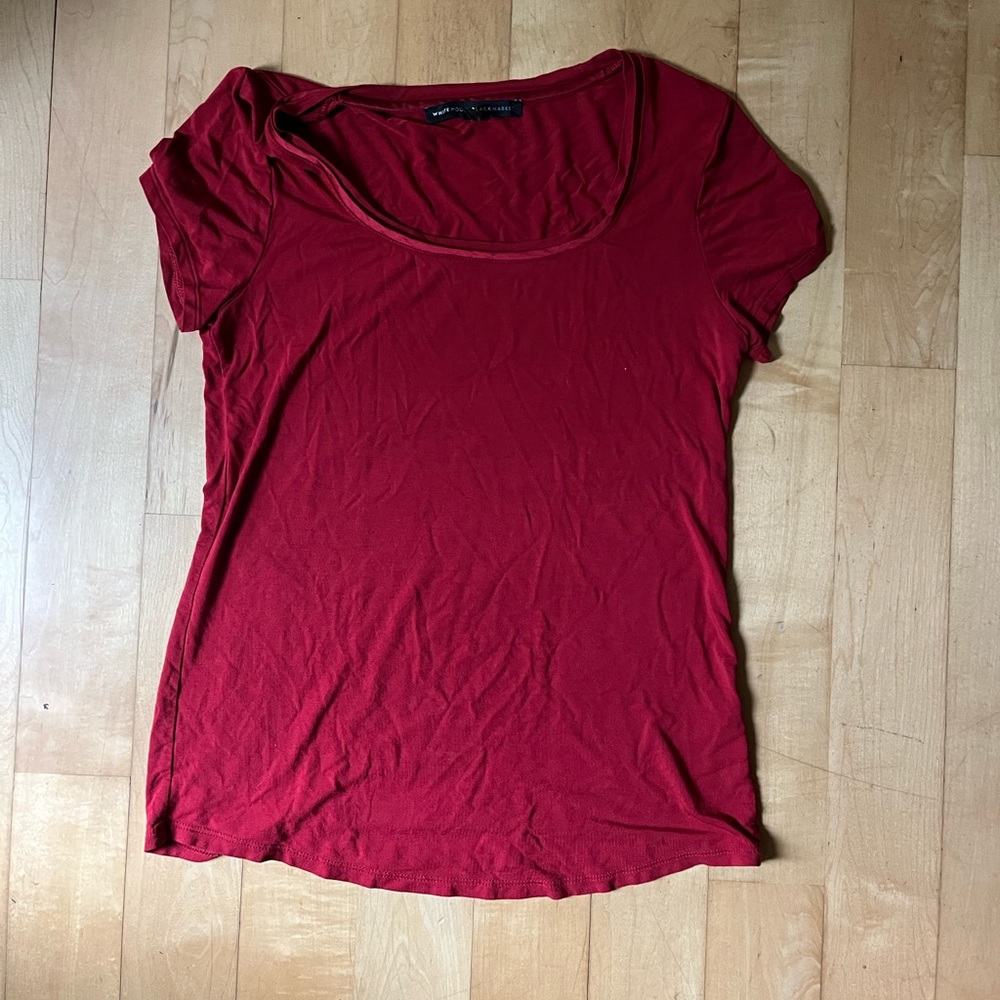 White House Black Market Red T-Shirt